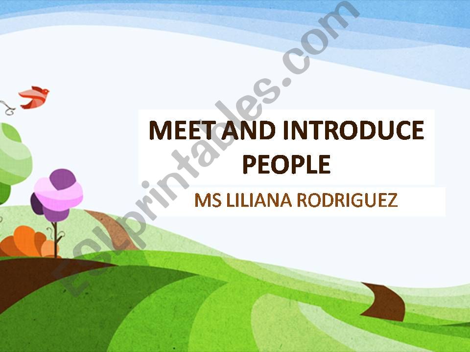 MEET AND INTRODUCE PEOPLE powerpoint