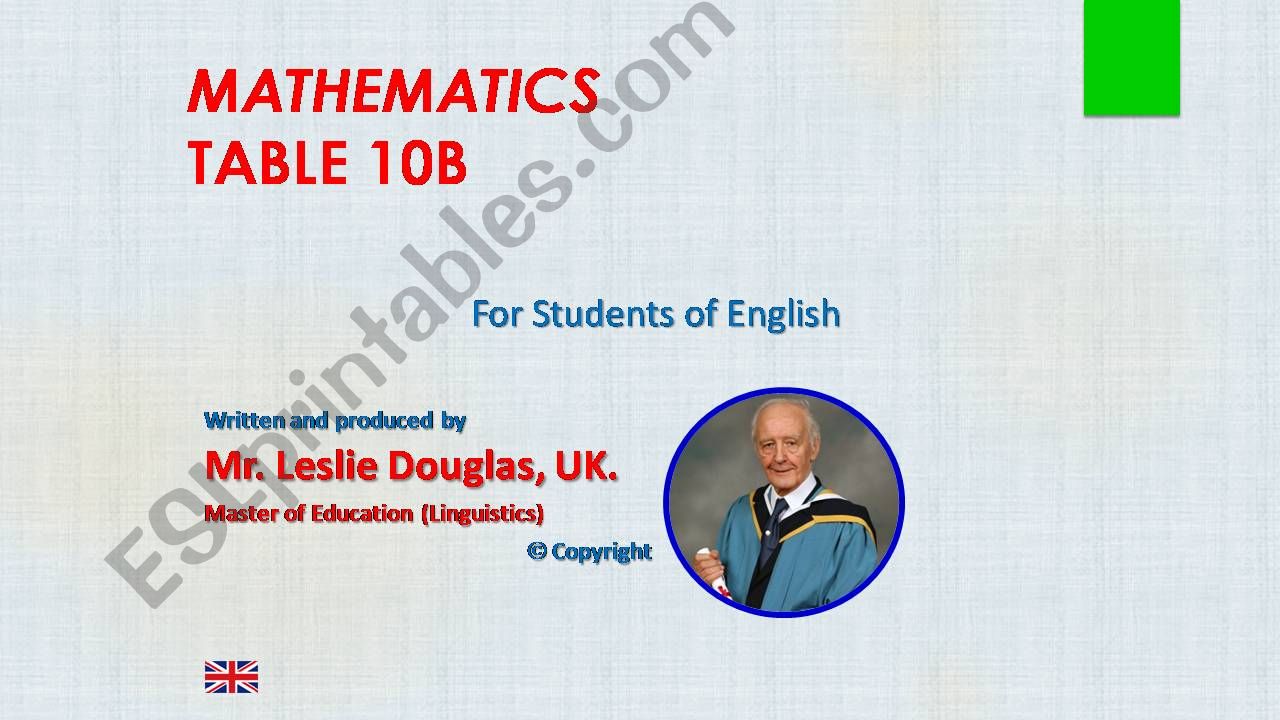 Times Table, 10B powerpoint