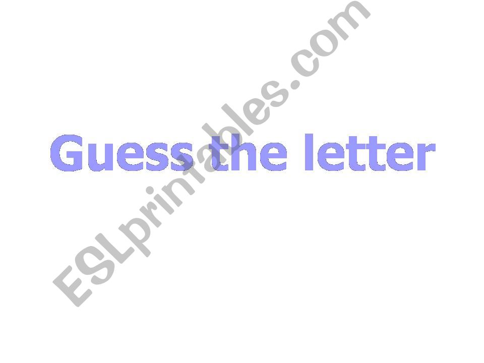 Guess the Letter powerpoint