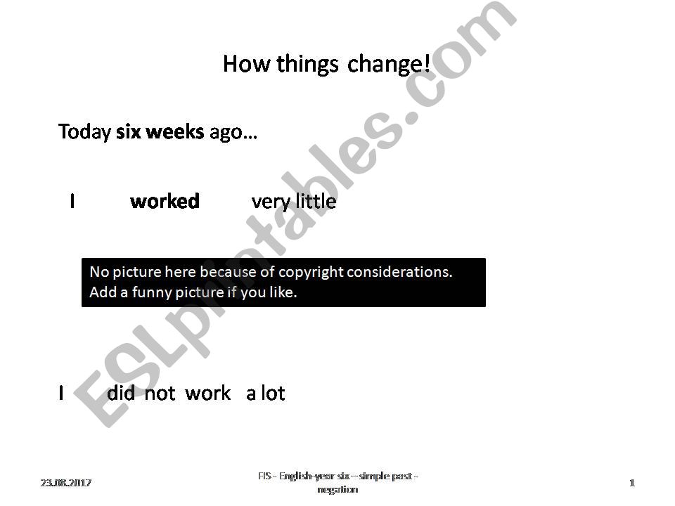 simpe past negation and question - comparison simple present