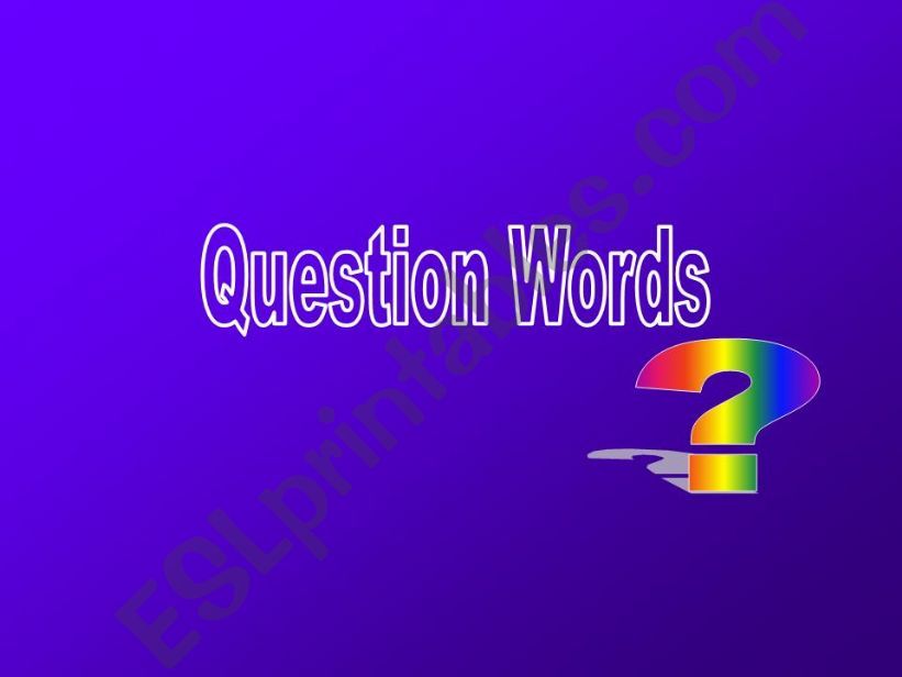 question words powerpoint