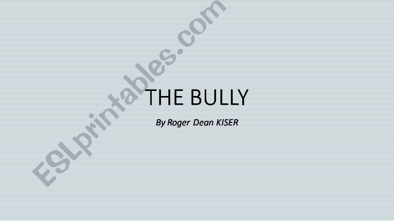 short film The Bully powerpoint