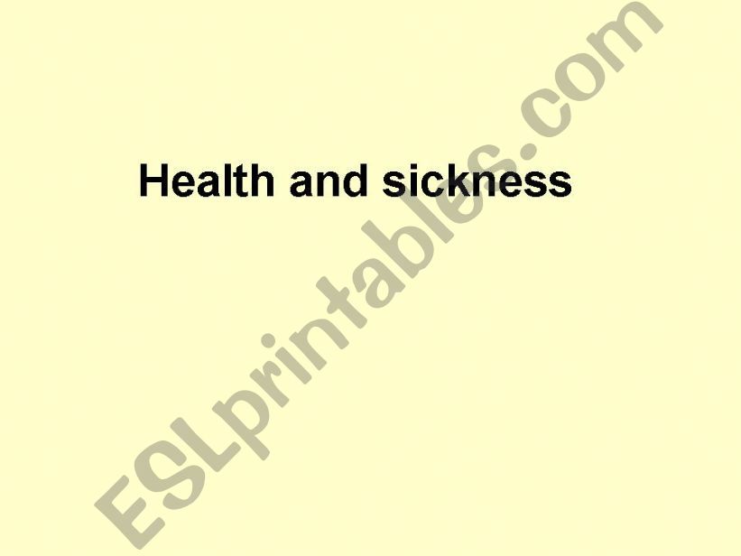 health and sickness powerpoint