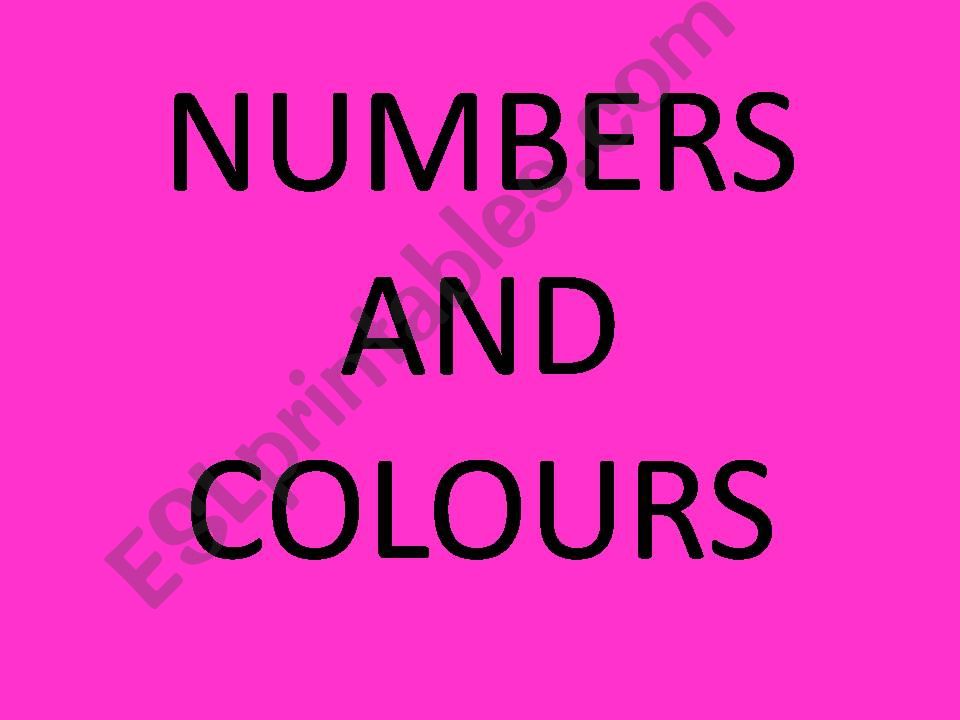 NUMBERS AND COLOURS GUESSING - VOCABULARY