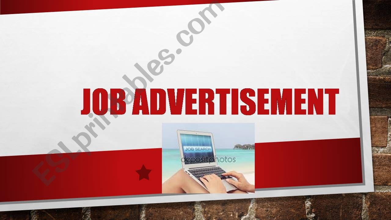 JOB ADVERTISEMENT powerpoint