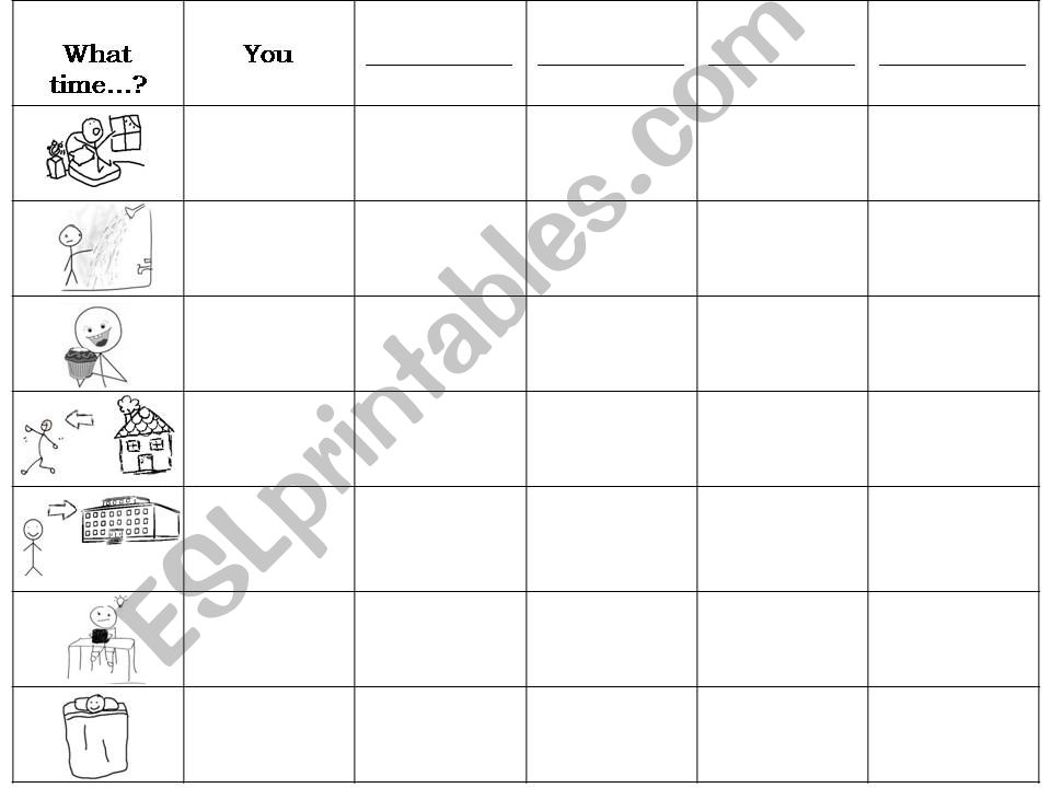 daily routine chart  powerpoint