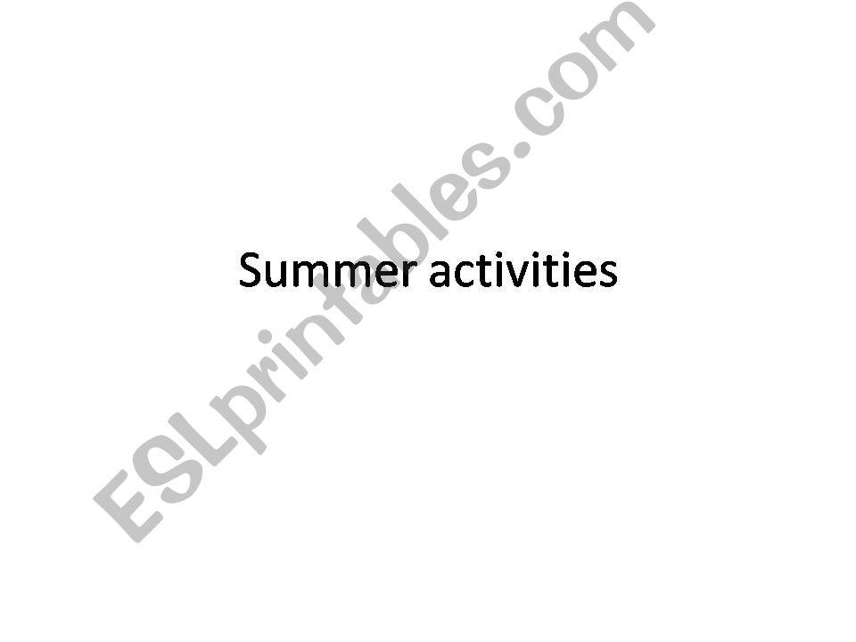 summer activities powerpoint
