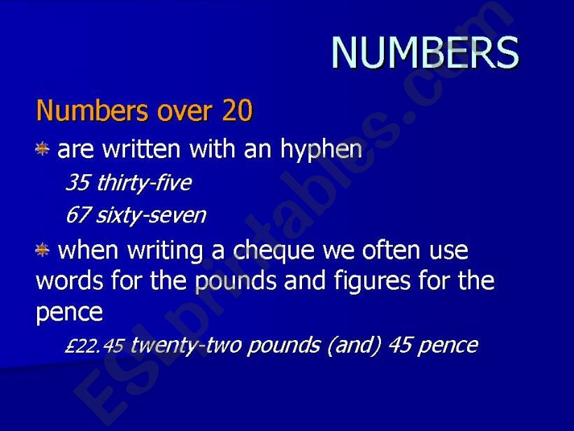 Numbers and Dates powerpoint