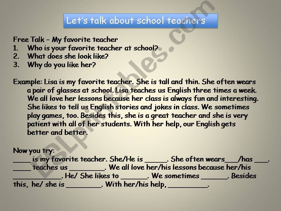 Lets talk about school teachers