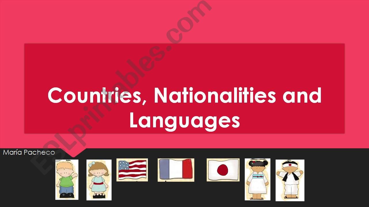 countries, nationalities and languages