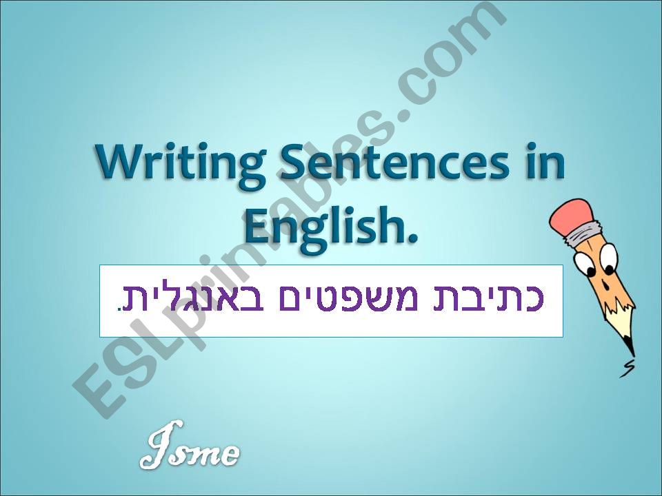 How to Write Sentences in English