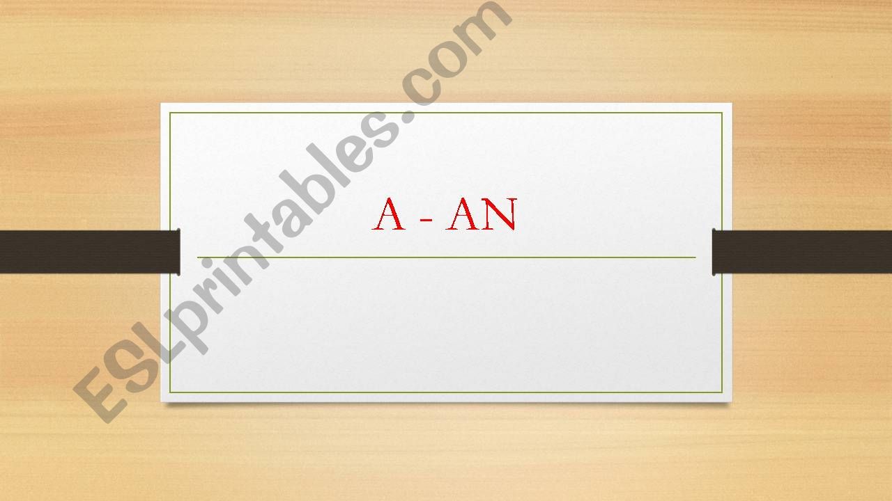 a - an powerpoint