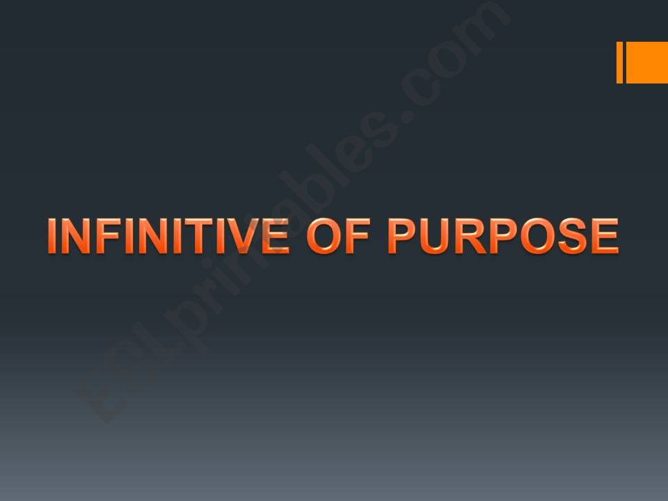 Infinitive of Purpose powerpoint