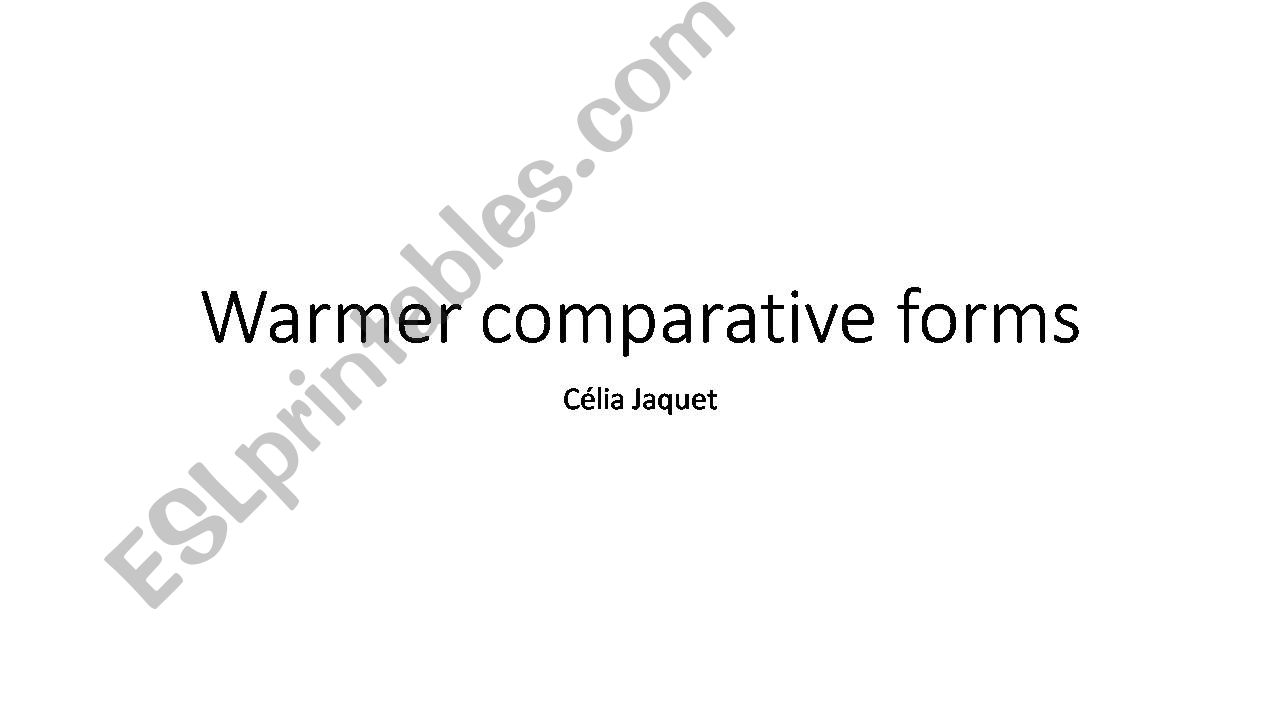Comparative warmer  powerpoint
