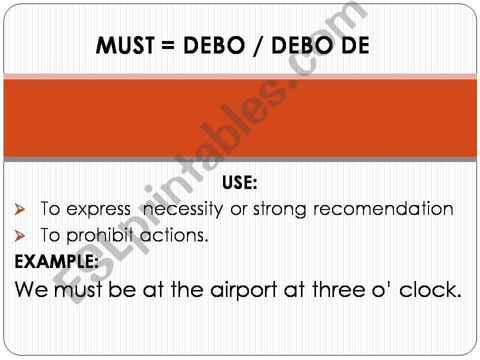 must and have to powerpoint