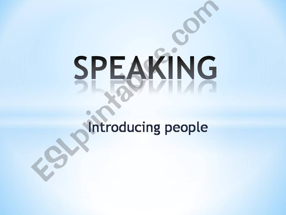 Speaking exercise powerpoint