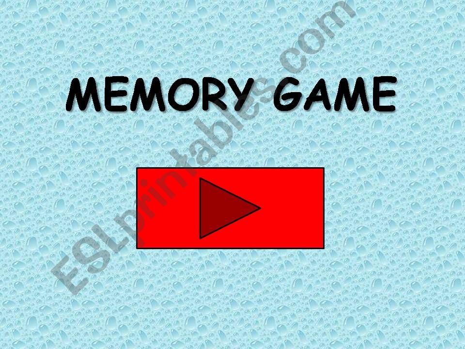 Memory Game - Sea Animals powerpoint