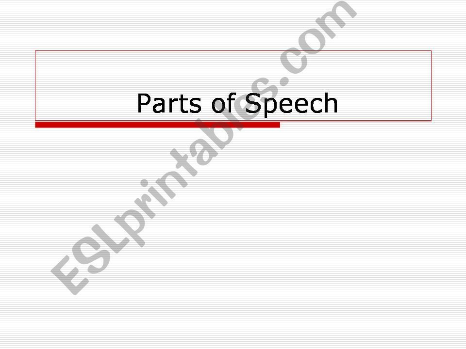 parts of speech powerpoint