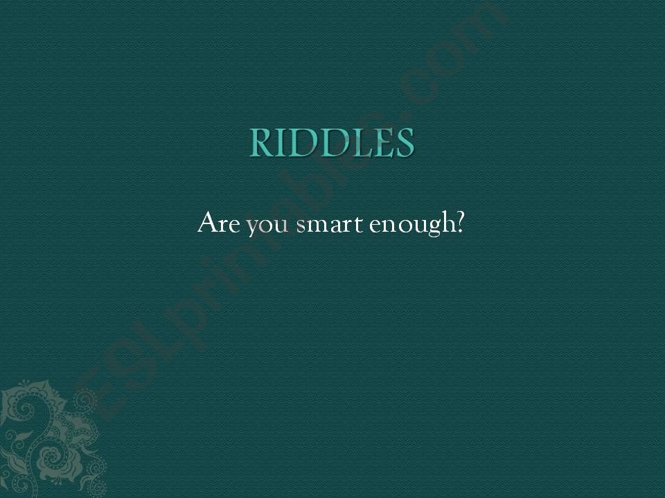 Riddles powerpoint