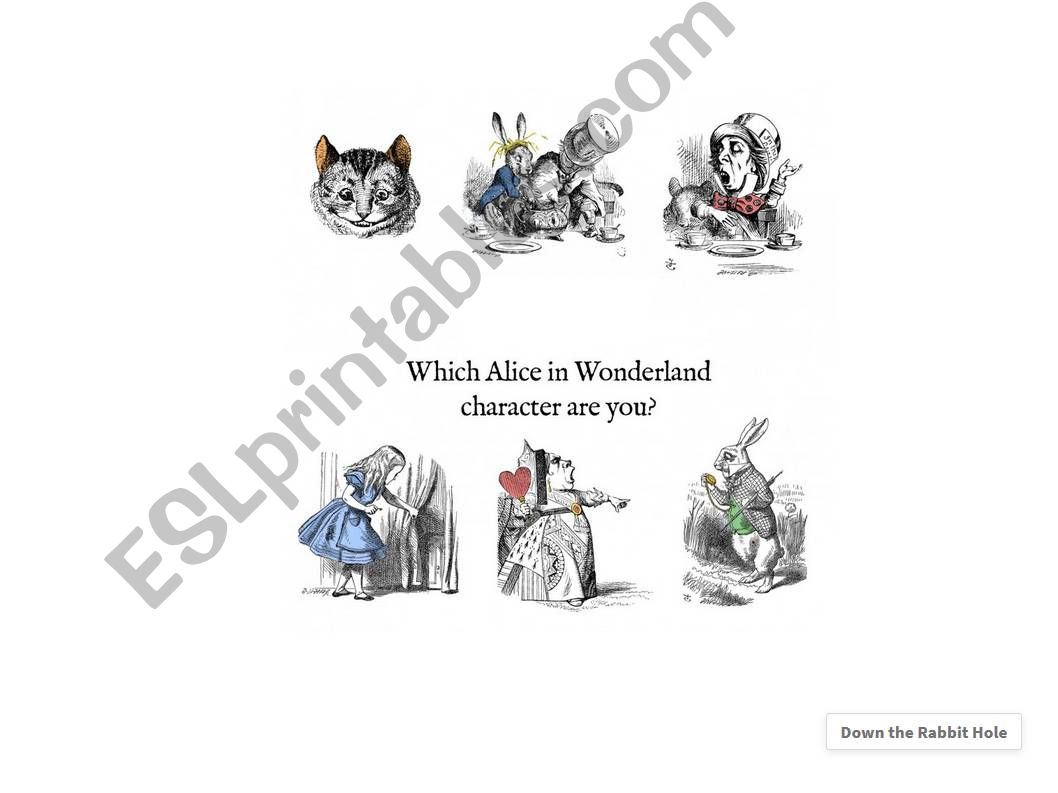 Which Alice in Wonderland character are you?