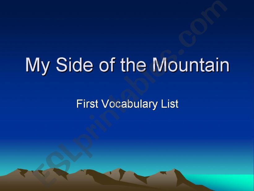 My Side of the Mountain powerpoint