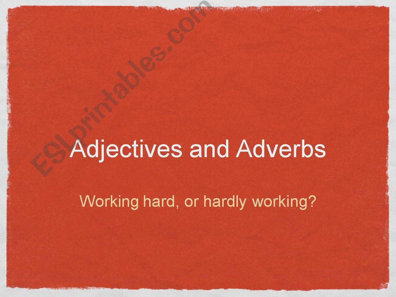 Adverbs and Adjectives powerpoint