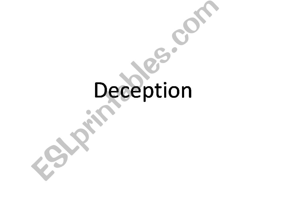 Deception - English Club powerpoint