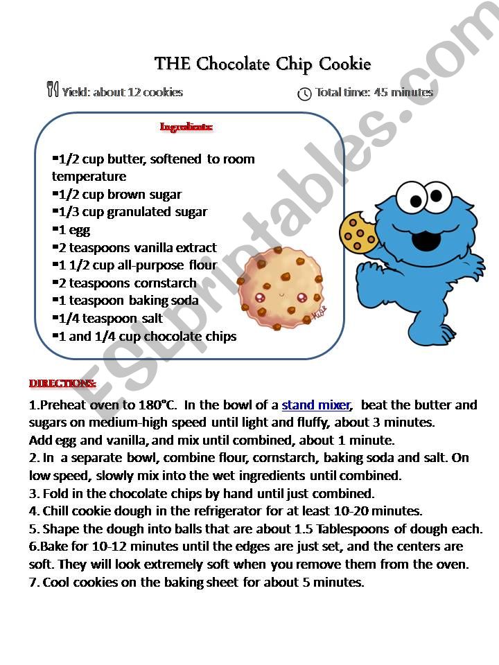 chocolate chip cookies recipe powerpoint