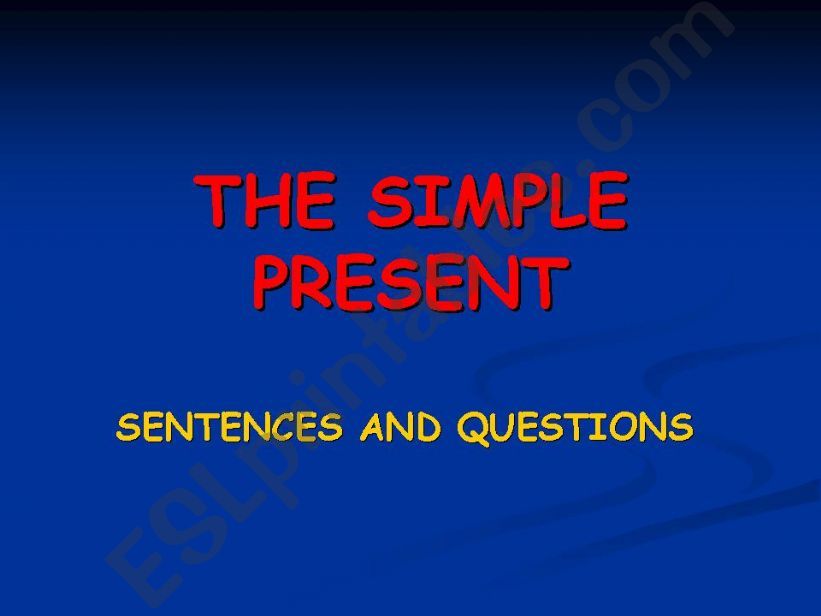 THE SIMPLE PRESENT powerpoint