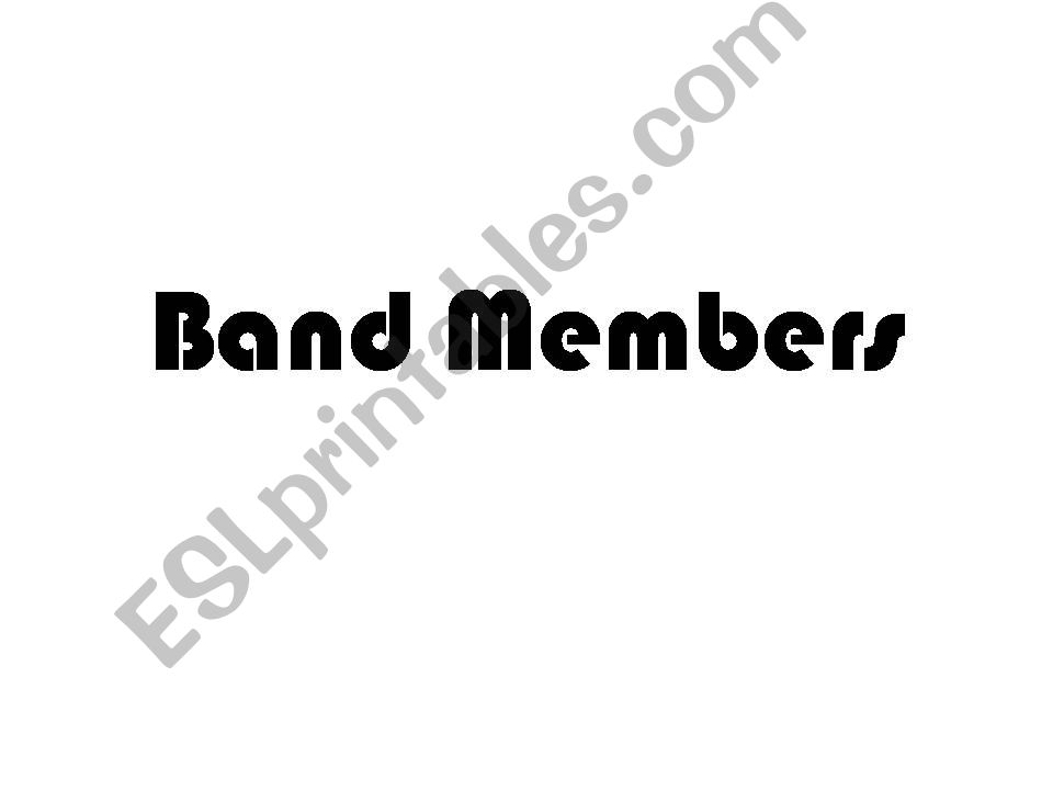 Band members and verb to be  powerpoint