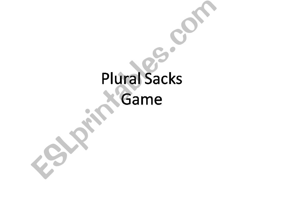 Plural sacks game powerpoint