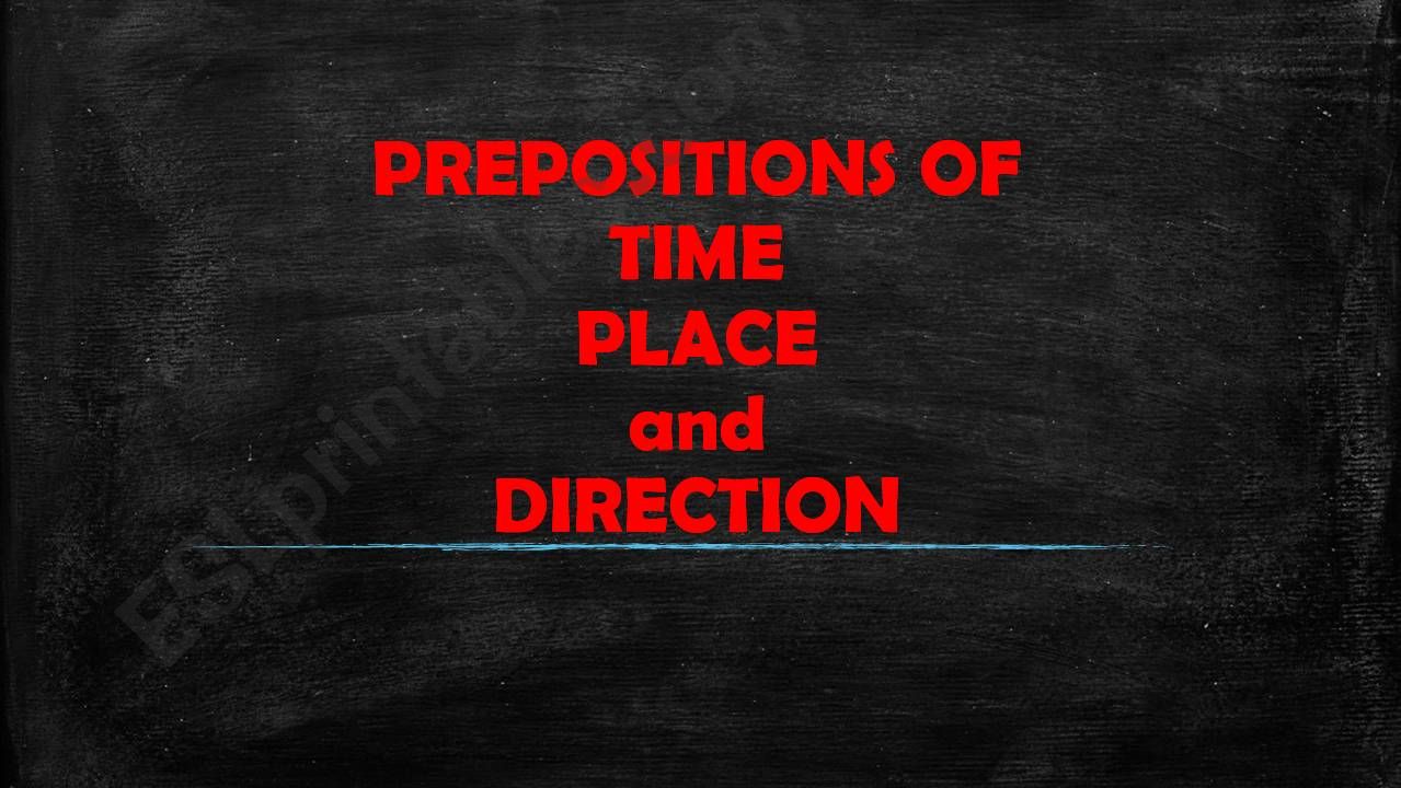 prepositions of time and place 