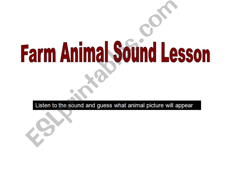 Animals sounds game powerpoint