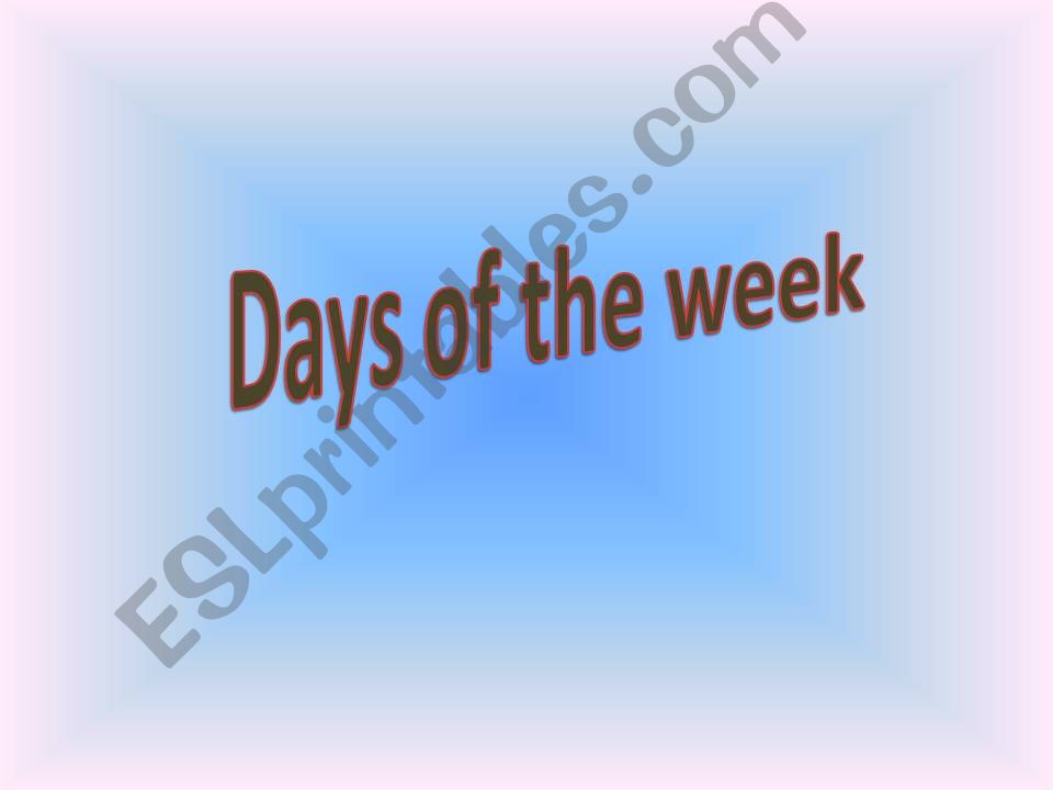 The Days of the Week powerpoint