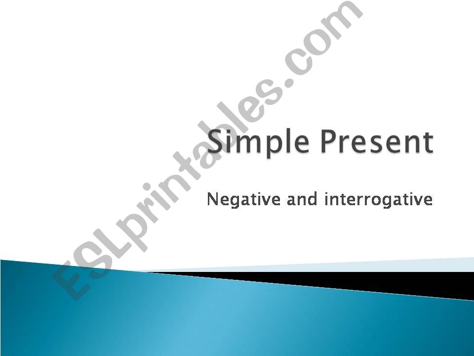 present simple question and negative