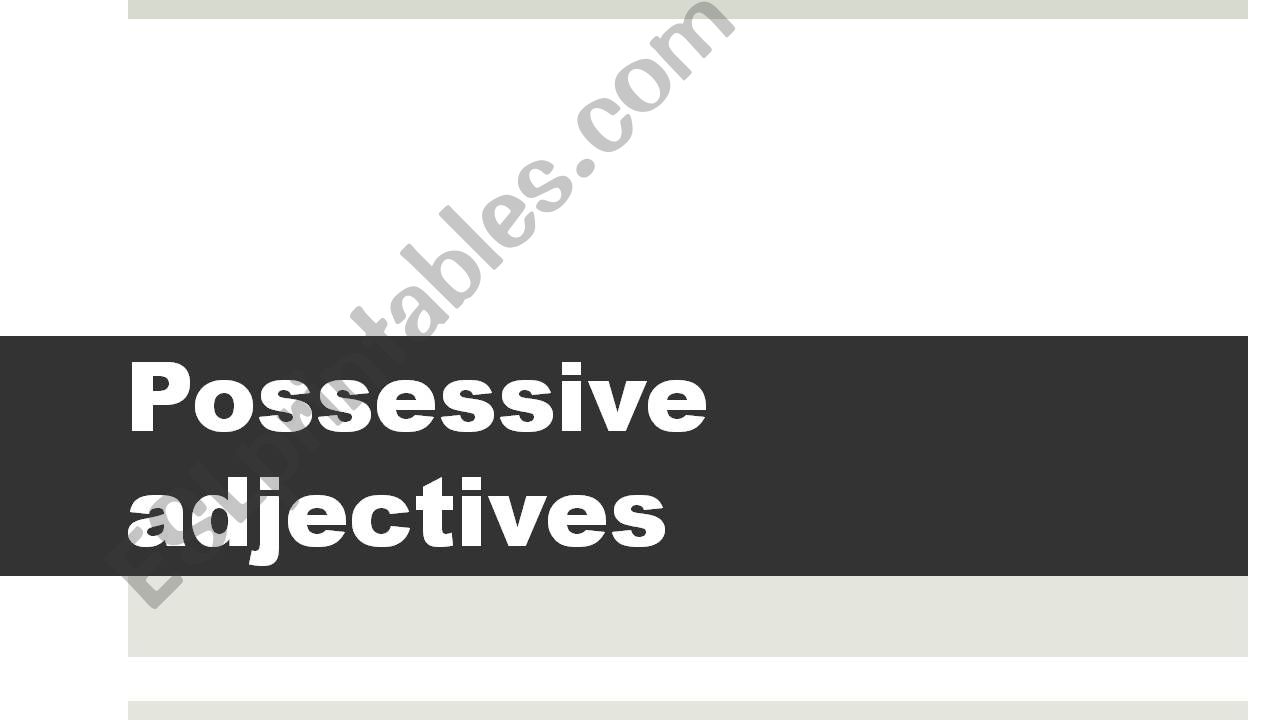 POSSESSIVE ADJECTIVES powerpoint