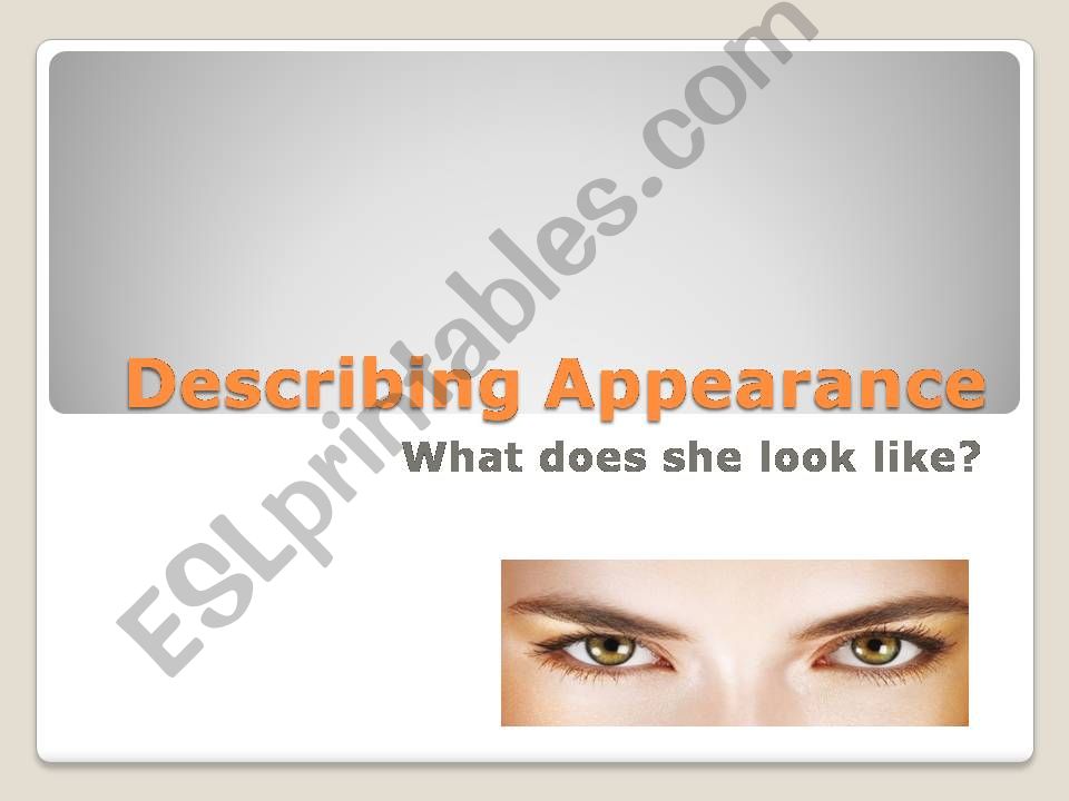 Describing Appearance powerpoint