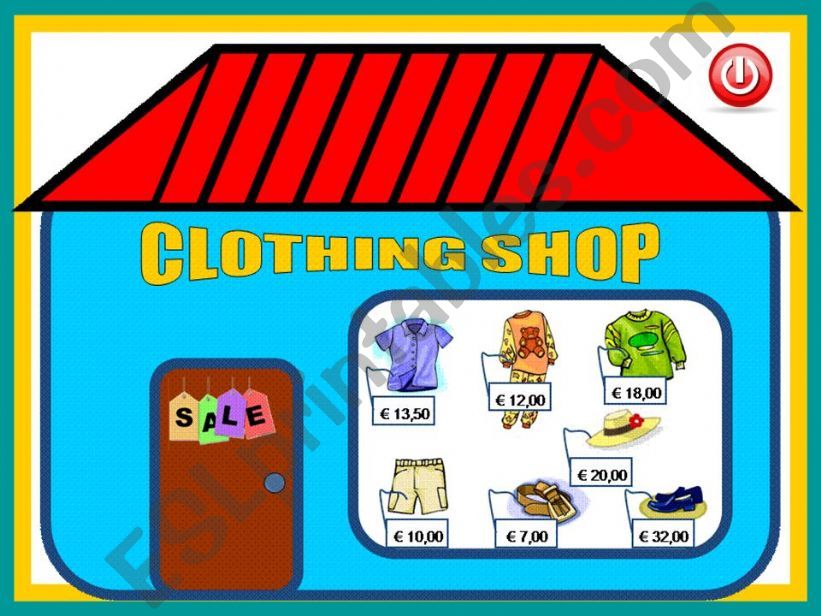 THE CLOTHING SHOP GAME powerpoint