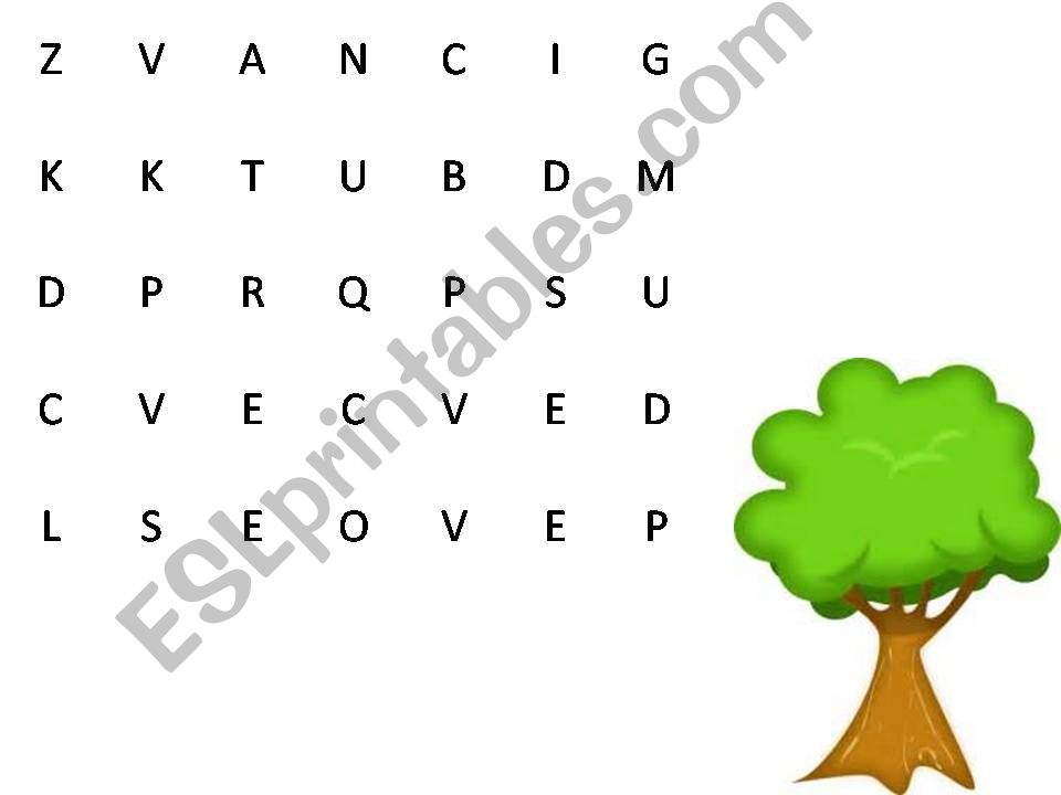 Tree Wordsearch powerpoint