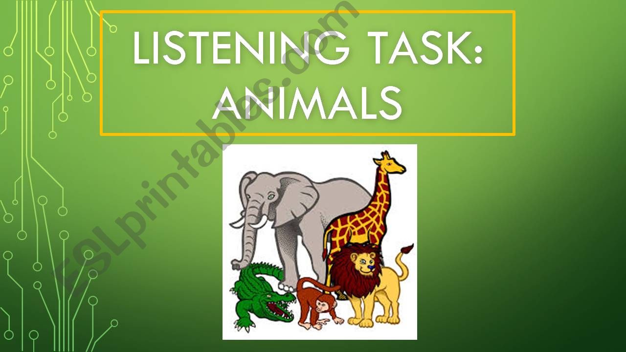 Animals + listening task powerpoint