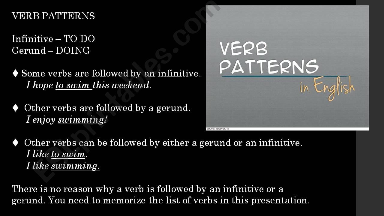 Gerunds and infinitves powerpoint