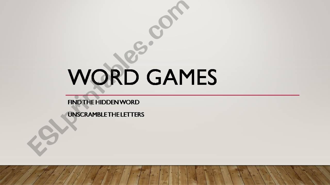 Word games powerpoint