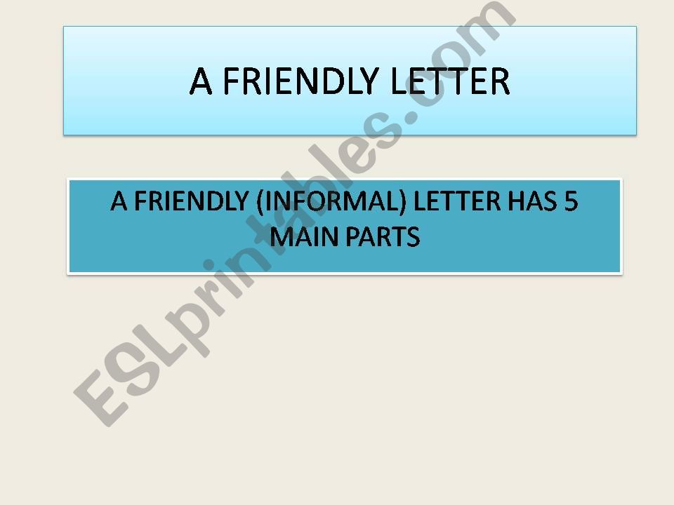 a friendly letter powerpoint
