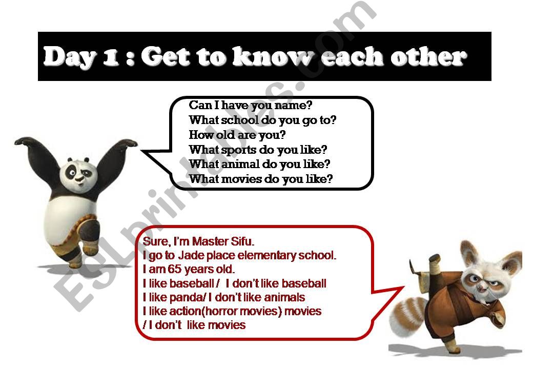 ESL English PowerPoints Get To Know Each Other