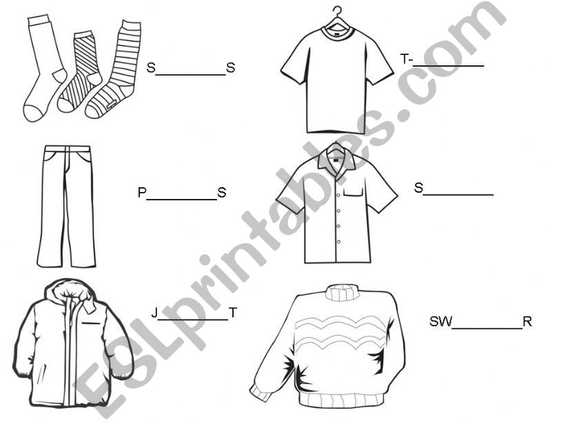 Clothings worksheet powerpoint