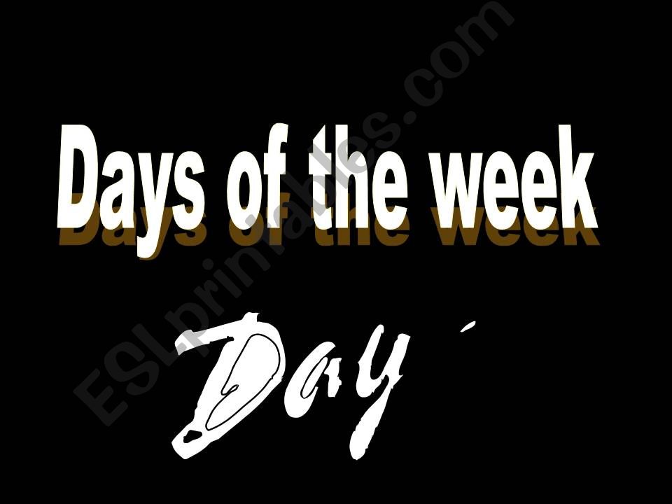 Days of the week powerpoint