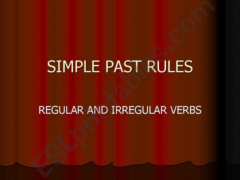 SIMPLE PAST RULES powerpoint