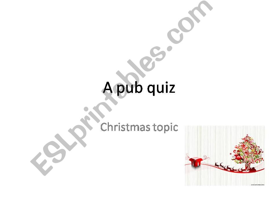 A Pub Quiz about Christmas powerpoint