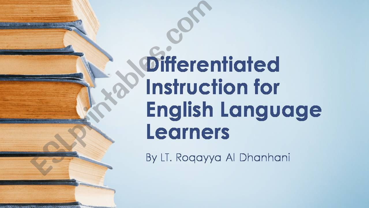 Differentiated Instructions for English Language Learners