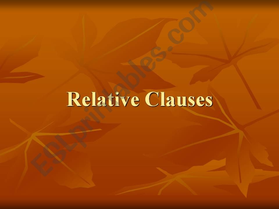 Relative Clauses powerpoint